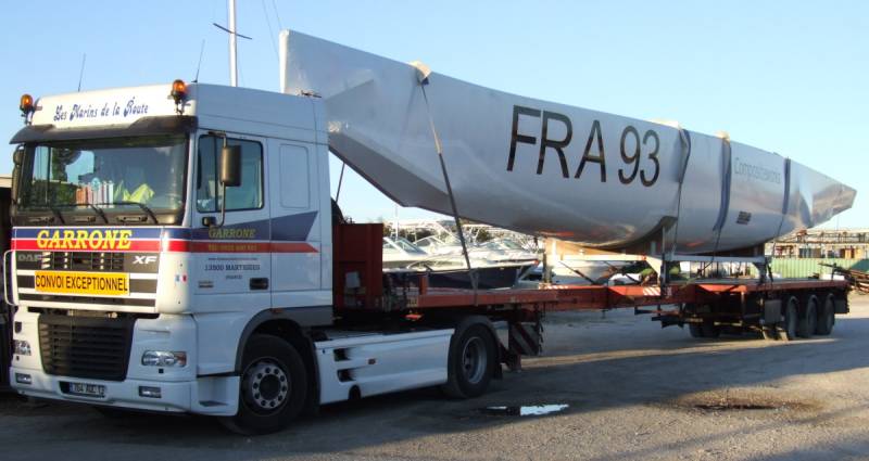 Transport de bateaux de course type Class 40 et Open 60 pour courses transatlantiques