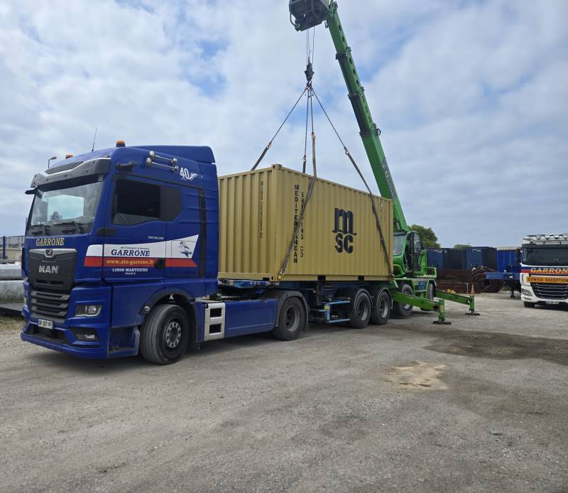 Service de transport national ou international de conteneurs par route pour 20, 40 et 45 pieds